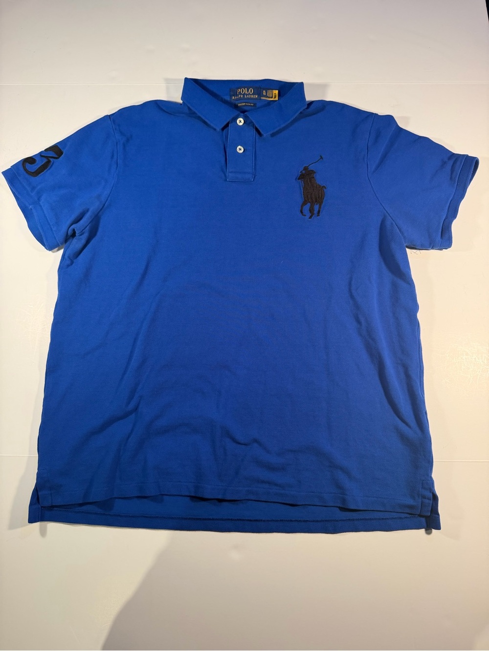 Ralph Lauren Men’s Royal Blue Polo with Big Pony & Sleeve Number